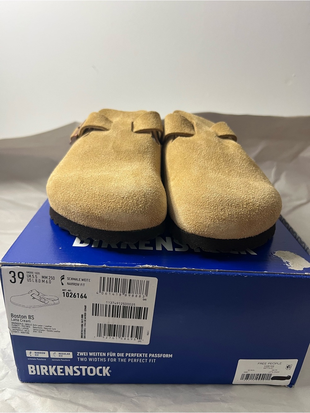 Birkenstock Boston X Free People in Latte Cream Size 39 NIB - Picture 5 of 11